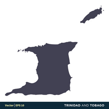 Trinidad and Tobago - North America Countries Map Icon Vector Logo Template Illustration Design. Vector EPS 10.