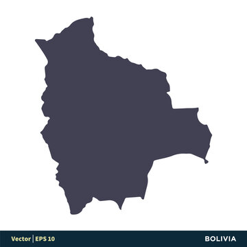 Bolivia - South America Countries Map Icon Vector Logo Template Illustration Design. Vector EPS 10.