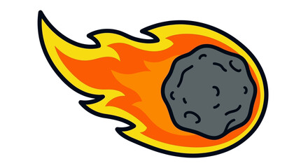International Asteroid Day Meteorite Engulfed in Flames © ANTONW_
