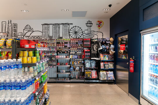 Goods on display inside 7-Eleven store