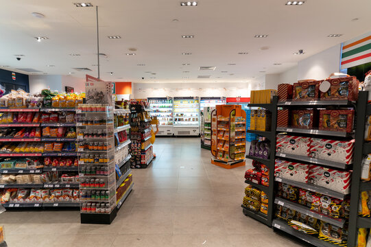 Goods on display inside 7-Eleven store