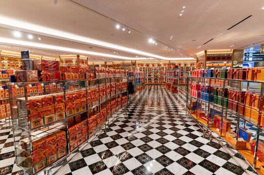 Interior shot of Bacha Coffee boutique inside Changi Airport