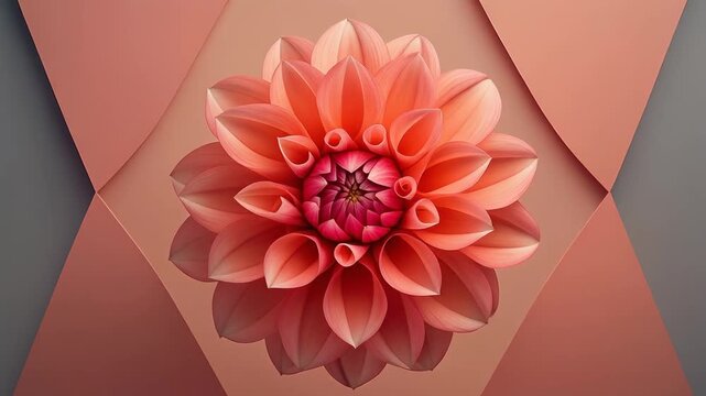 Closeup of a vibrant orange dahlia flower.