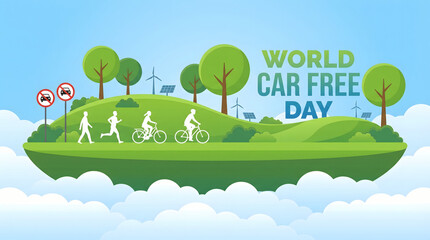 Fototapeta premium World Car Free Day eco-friendly transportation concept