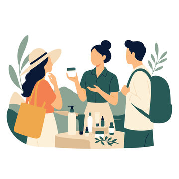 Illustration of friends sharing a meal together.