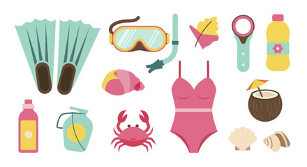 Summer Beach Vacation Essentials Collection. © art.Co