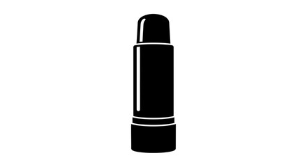 Lipstick tube standing upright represents beauty products and cosmetic industry branding in a clean minimalist style. © Mezzy
