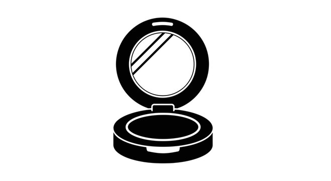Compact mirror case shown open represents personal grooming and makeup application, ideal for beauty industry product mockups, cosmetic branding, or lifestyle content creation.