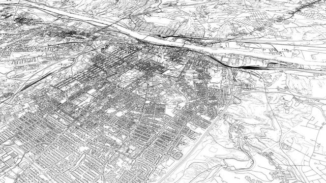 3D looped animation of city - Albany New York, USA