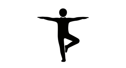 Person practicing yoga stands in a balanced tree pose to achieve mental clarity and physical stability. © Mezzy