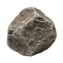 Obraz premium Rugged natural granite rock isolated on solid white background