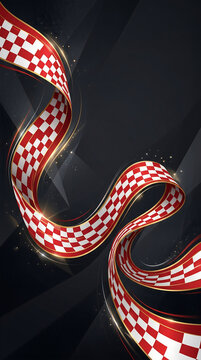 Premium black banner with abstract checkered light architecture performance concept 4K