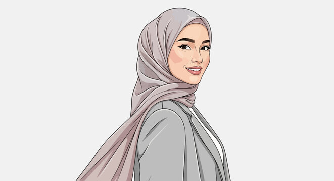 A smiling woman wearing a hijab.
