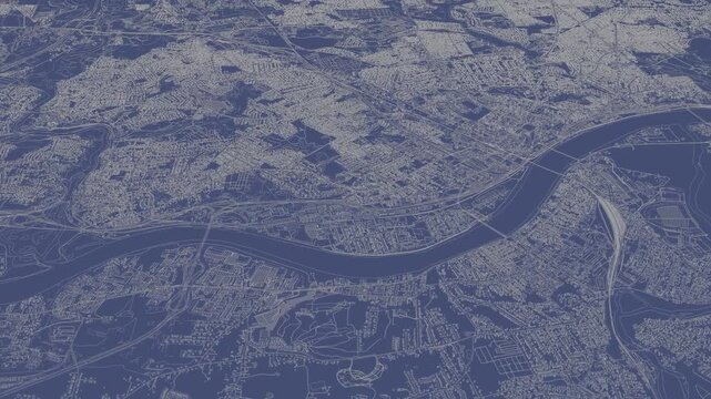 3D looped animation of city - Springfield Massachusetts, USA