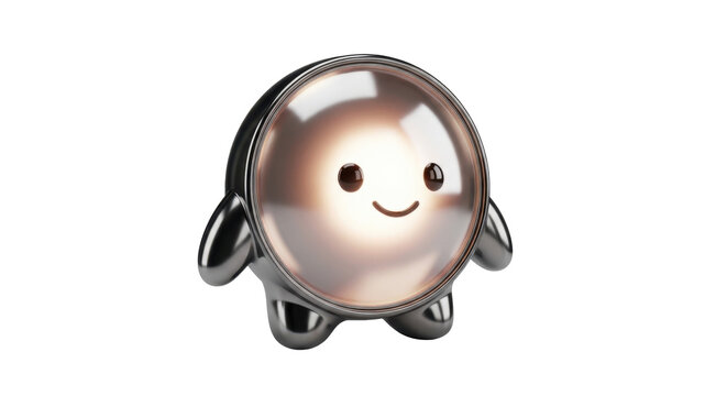 Cute smiling robot with glowing face