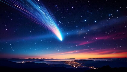 Obraz premium Super Bright Comet At Night