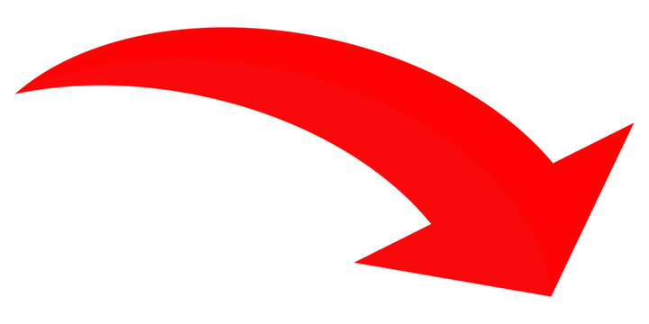 red arrow illustration in flat style	