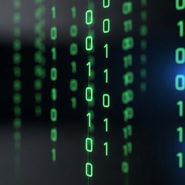 Abstract digital binary code matrix display.