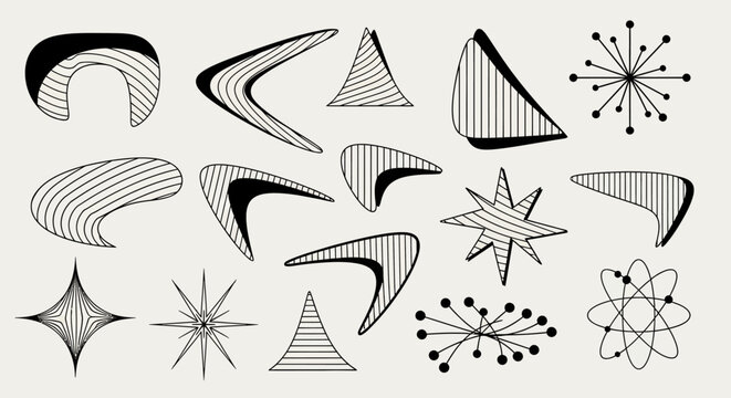 Retro Atomic Starbursts and Boomerangs - Mid Century Design Elements