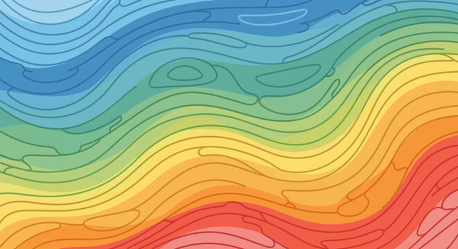 Colorful wavy lines background