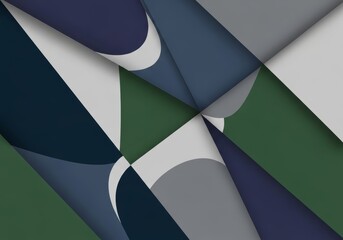 Fototapeta premium Geometric abstract background with layered shapes and curved lines. Modern minimalist wallpaper design with overlapping paper texture for digital display and creative graphic projects.