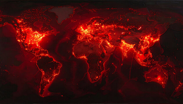 Global heatmap worldwide data visualization