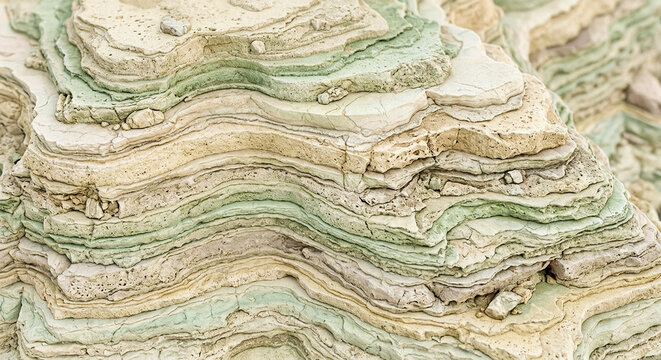 Layered Sedimentary Rock Formed by Geological Processes