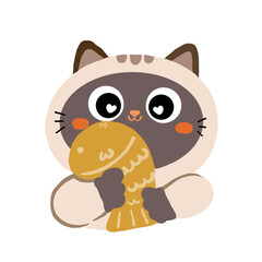 Fototapeta premium cat and fish