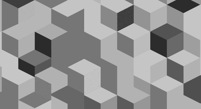 Abstract Grey Cubes Geometric Pattern Background