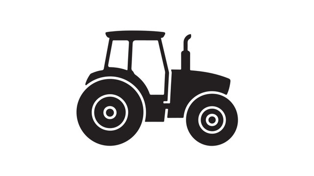 Tractor Silhouette For Agriculture Concepts