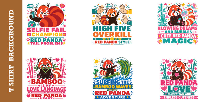 Cute red panda in silly pose with text selfie fail champion red panda tail problems.