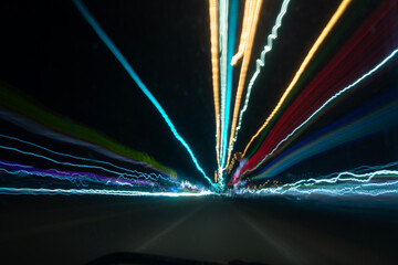 Long Exposure Highway Scene with Light Streaks © Dustin