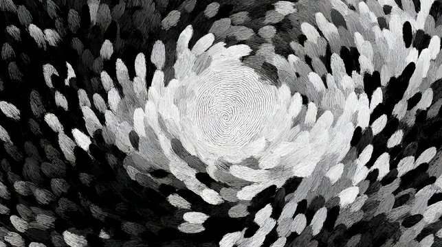 Organic fingerprint pattern with Procreate brush, seamless abstract texture, hand-drawn digital design, flowing lines and soft irregular shapes, minimal artistic style, modern illustration concept