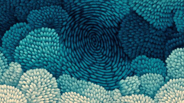 Organic fingerprint pattern with Procreate brush, seamless abstract texture, hand-drawn digital design, flowing lines and soft irregular shapes, minimal artistic style, modern illustration concept
