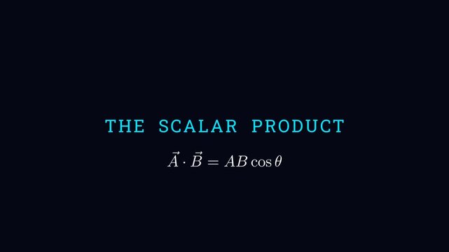 Defining the scalar product of two vectors