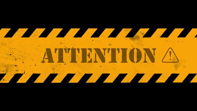 Attention Warning Sign Animation Industrial Safety Alert Background