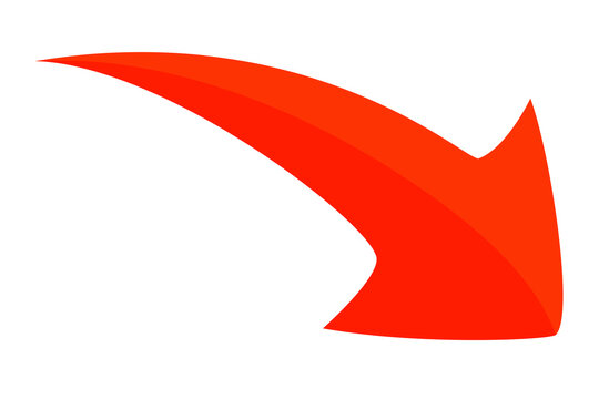 red arrow illustration in flat style	