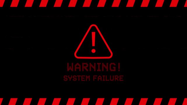 System Failure Warning Animation With Glitch and Static Lines