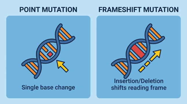 Genetic Mutation Types Point Frameshift