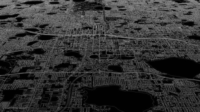 3D looped animation of city - Orlando Florida, USA