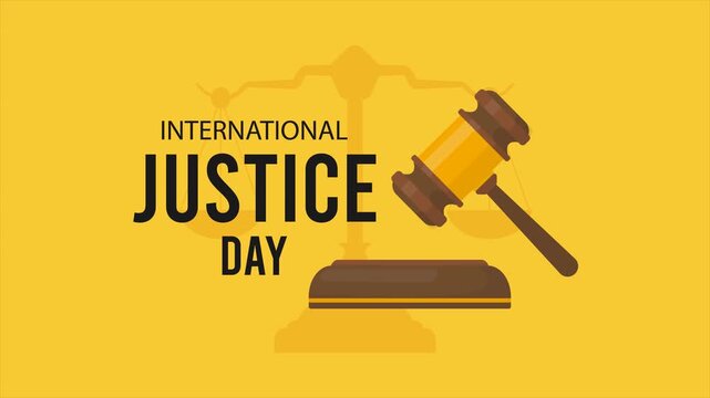 Animation of Justice Day on July. Motion graphic.