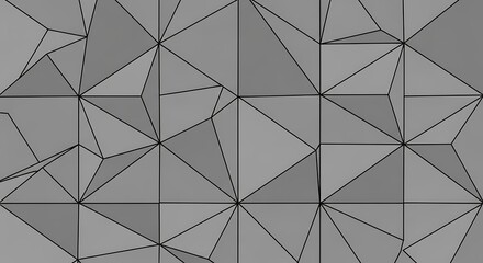 Obraz premium Abstract Geometric Mosaic Pattern with Triangles and Lines in Gray Tones.