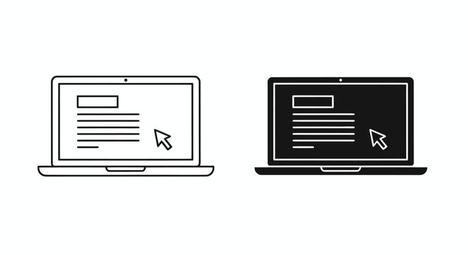 Open laptop with cursor on screen displaying document icon and interface.