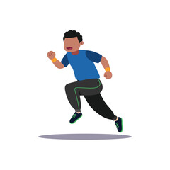Obraz premium Sport Man Running Vector Flat Illustration