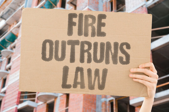 "Fire outruns law" Flames exceed regulatory response. WILDFIRE. INACTION. DELAY. CRISIS. SPEED.