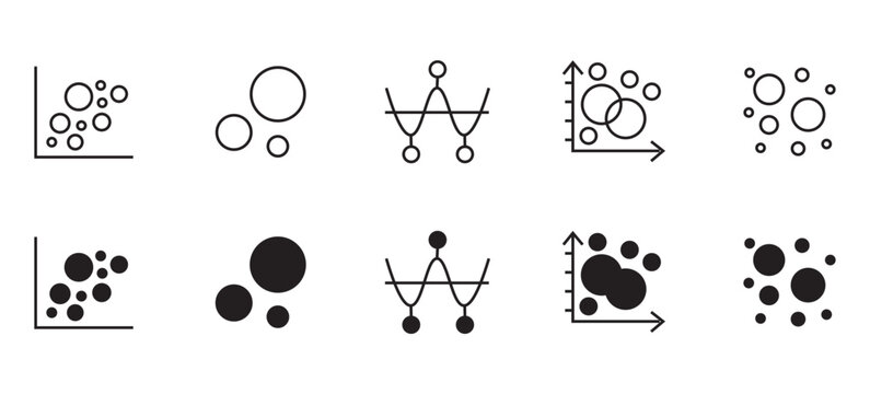 Bubble Chart and Scatter Plot Data Visualization Icon Set