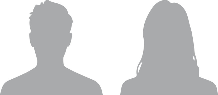 two profile silhouettes for user avatars and account placeholders