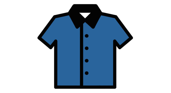 Blue Short Sleeve Collared Shirt.