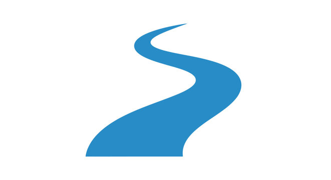 Blue Wavy Abstract Design Element Shape.