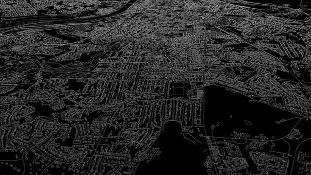 3D looped animation of city - Augusta Georgia, USA